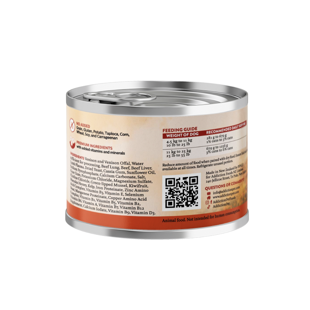 Addiction Wild Islands New Zealand Venison Grain-Free Canned Dog Food 185g
