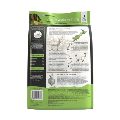 Addiction Viva La Venison Cat, Complete & Balanced, Novel Protein Dry Cat Food
