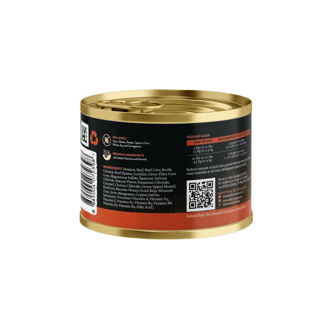 Addiction Wild Islands Forest Meat Venison & Beef Grain-Free Canned Cat Food 185g