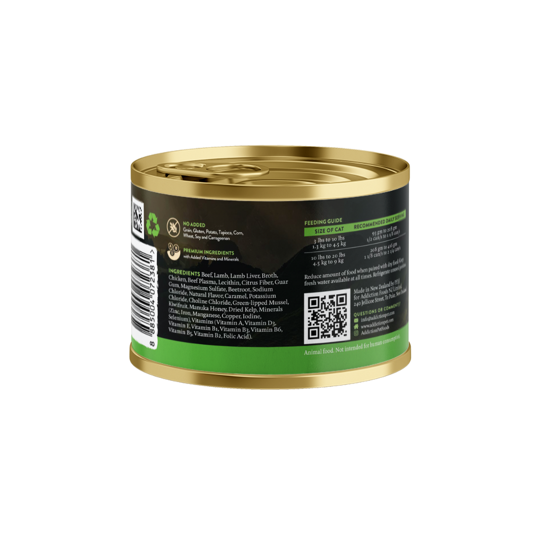 Addiction Wild Islands Highland Meats Lamb & Beef Grain-Free Canned Cat Food 185g