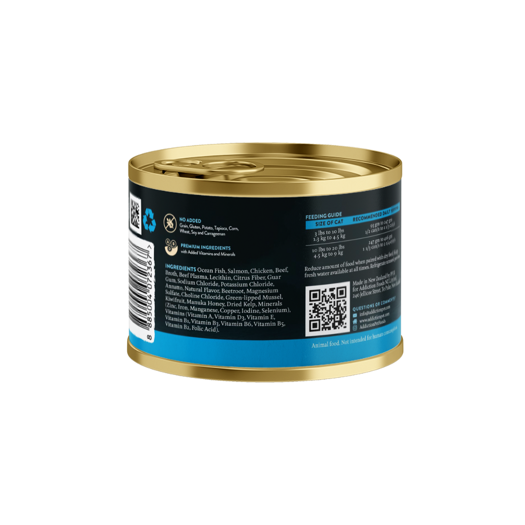 Addiction Wild Islands Pacific Catch Ocean Fish & Salmon Grain-Free Canned Cat Food 185g