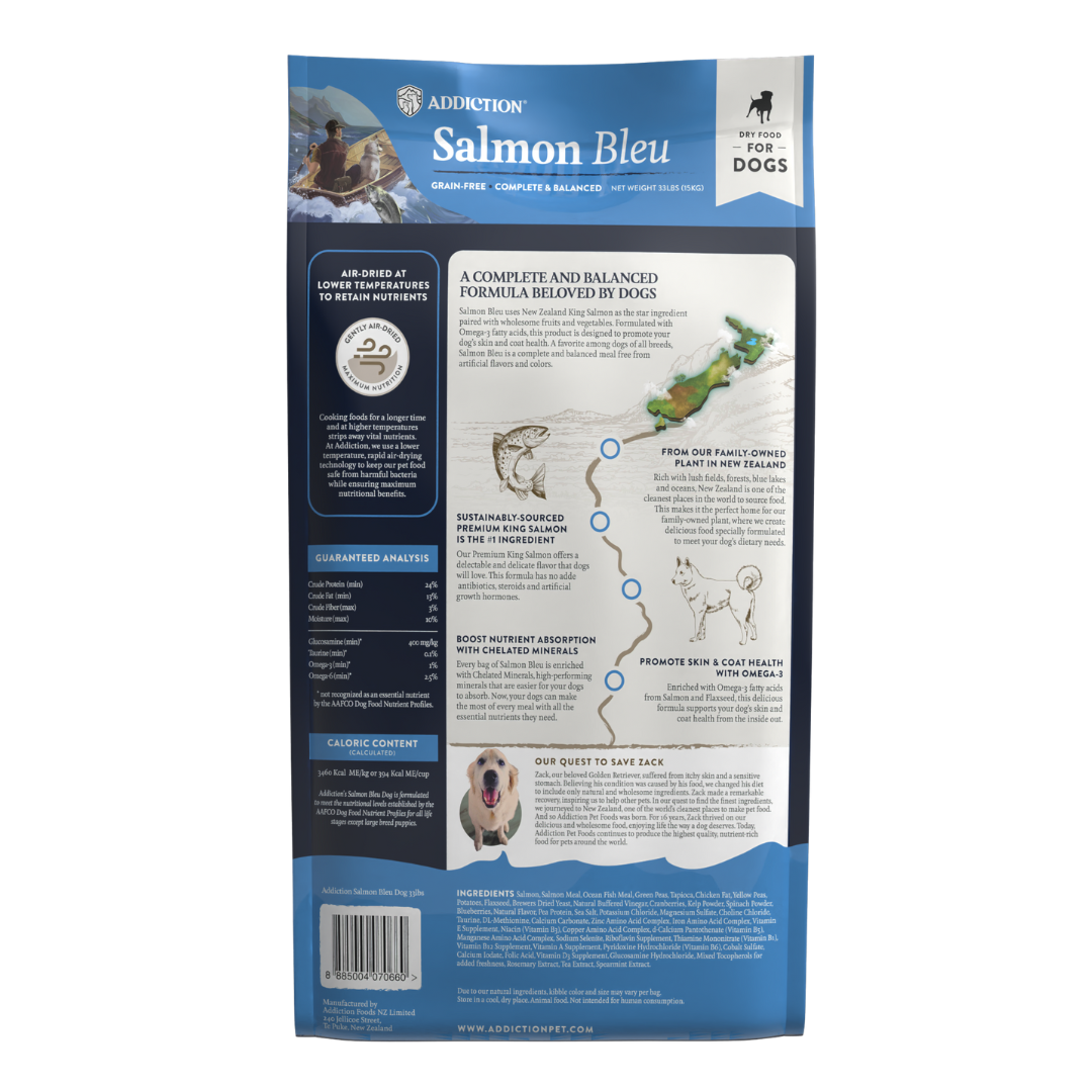 Addiction Salmon Bleu, Complete & Balanced, Skin & Coat Dry Dog Food