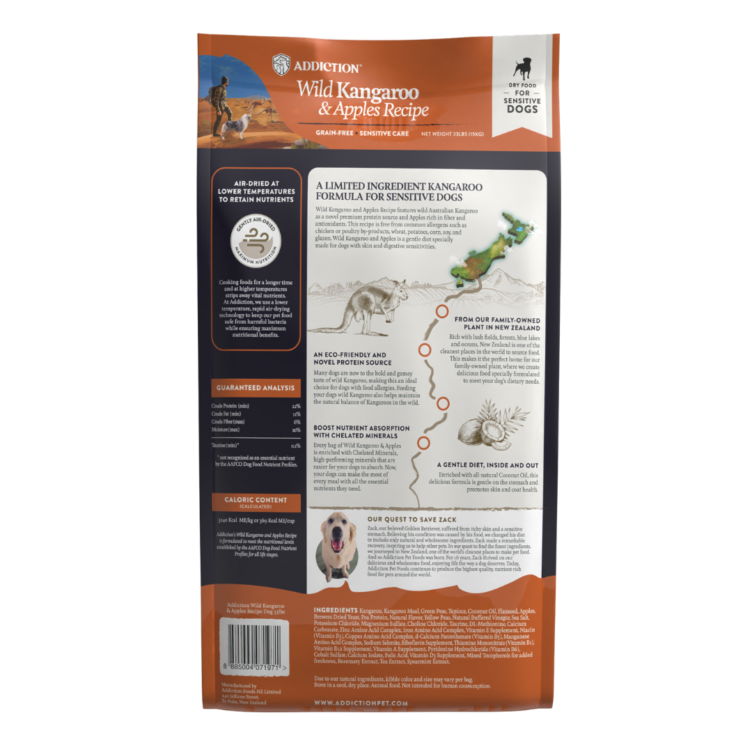 Addiction Wild Kangaroo & Apples, Sensitive Care, Novel Protein Dry Dog Food