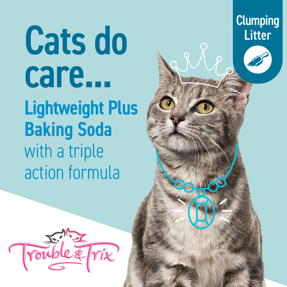 Trouble & Trix Lightweight Clumping Litter features
