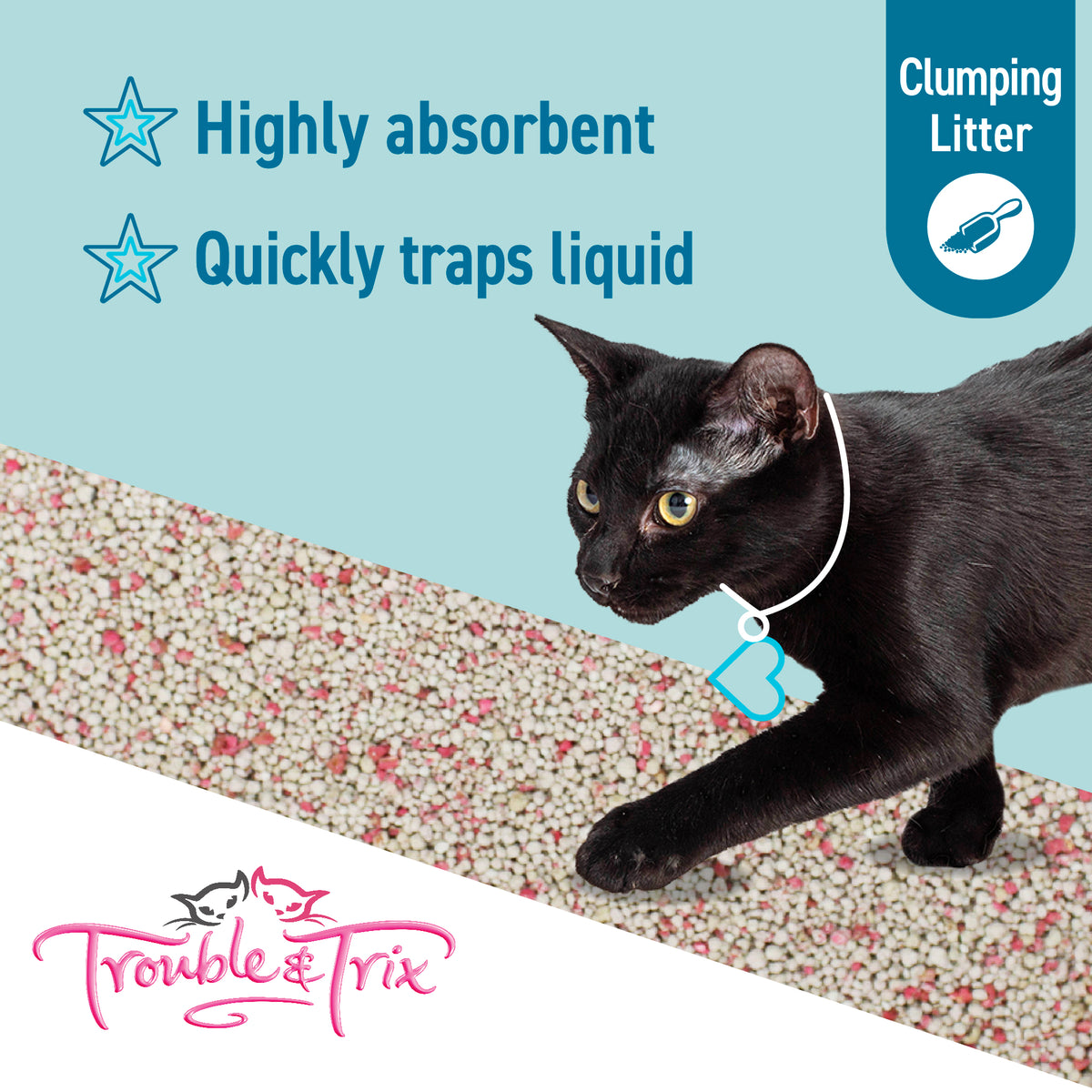 Highly absorbent, quickly traps liquid