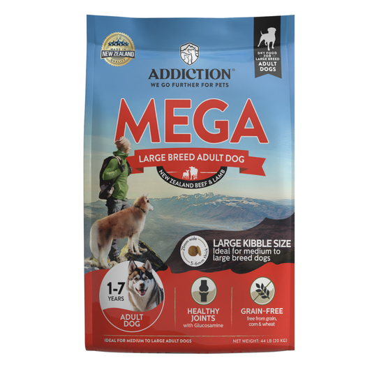 Addiction MEGA, Complete & Balanced,  Lamb & Beef Dry Dog food for Medium to Large Dog
