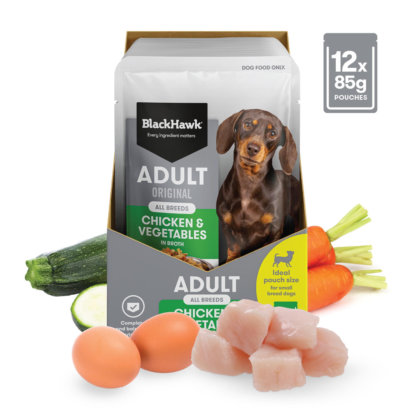 Black Hawk Original Adult Chicken & Vegetables in Broth 85g