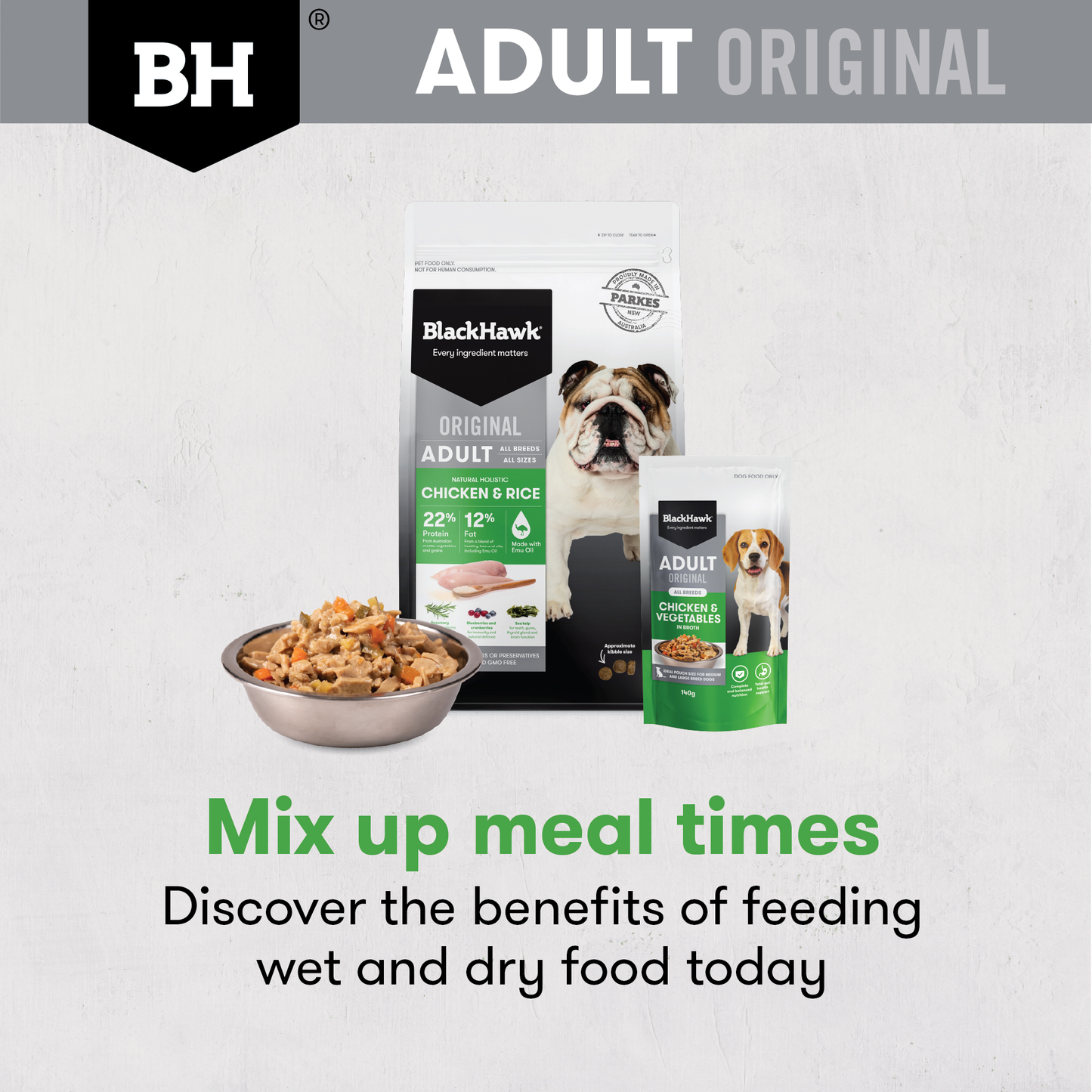 Black Hawk Adult Original Chicken & Vegetables in Broth 140g