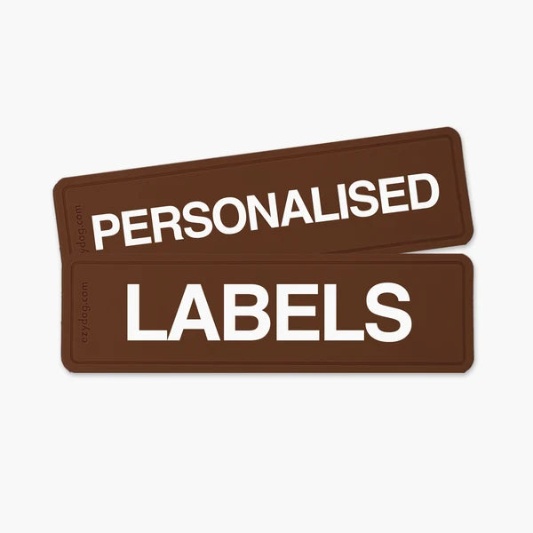 EzyDog personalised label in Brown