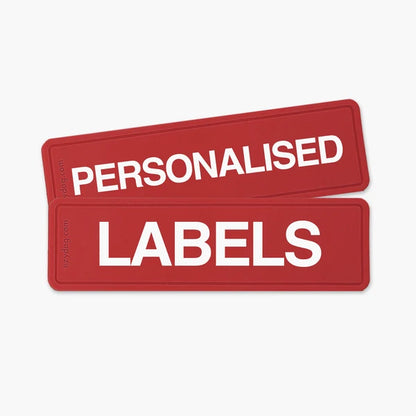 EzyDog personalised label in Red