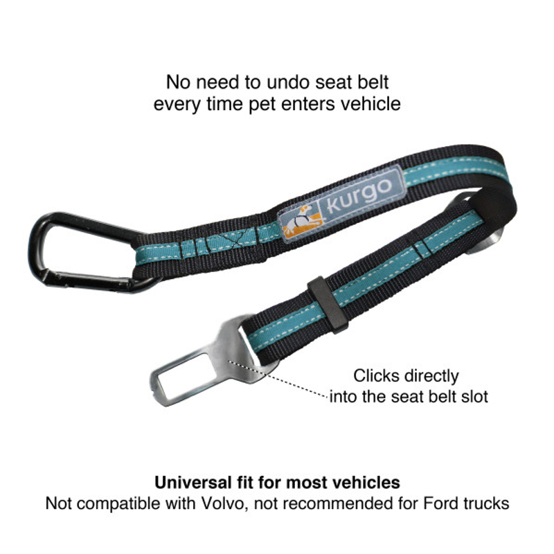 Kurgo Direct to Seatbelt Tether - Blue (Special Order)