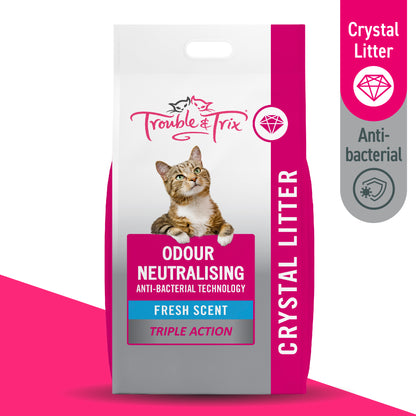 Trouble & Trix Antibacterial Crystal Cat Litter bag, fresh scent