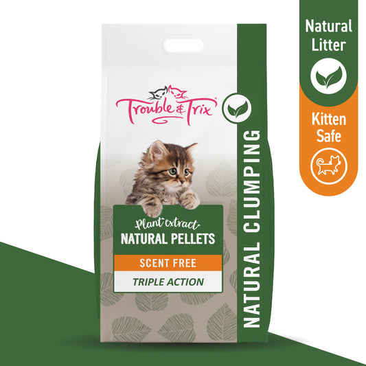 Trouble & Trix Natural Pellets Clumping Cat Litter 15L bag