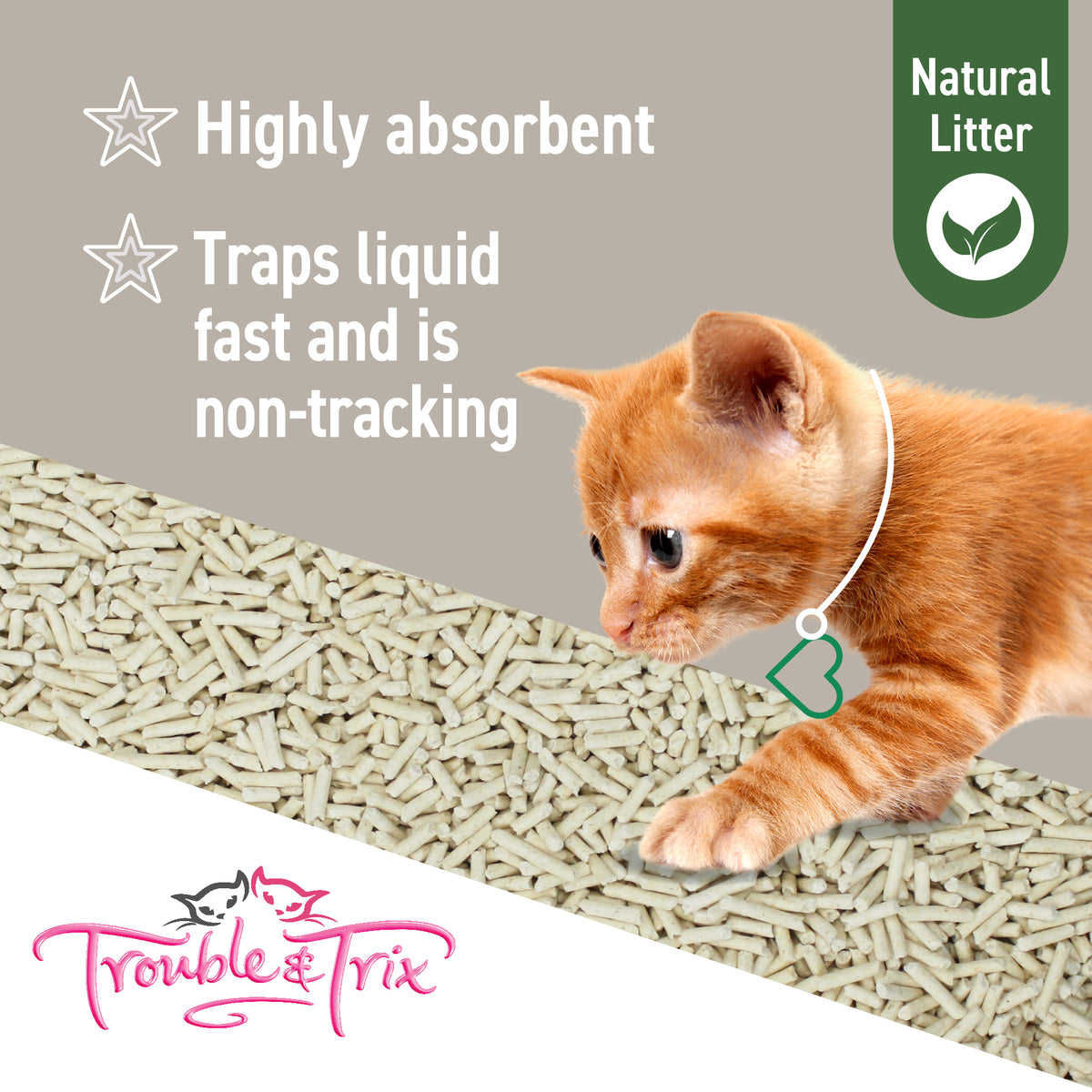 Trouble & Trix Natural Pellets litter features
