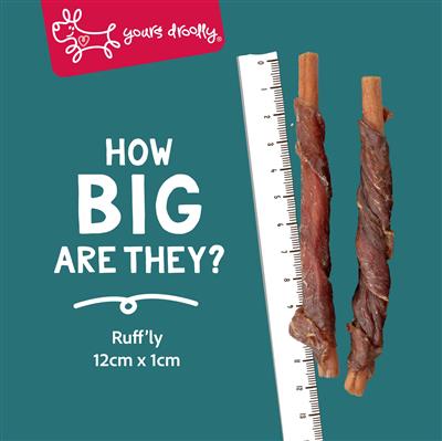 Yours Droolly Duck Wrapped Sticks Small 5pk