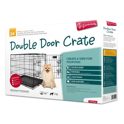 Yours Droolly Dog Crate Double Door 24"