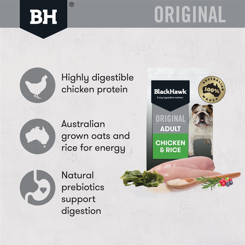 Black Hawk Adult Chicken & Rice - Doubtless Bay Pet Resort 