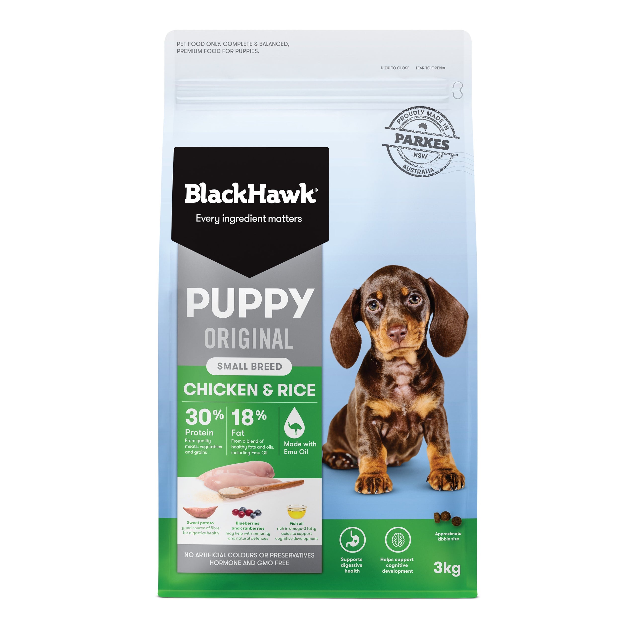 Black Hawk Original Chicken & Rice Small Breed Puppy - Doubtless Bay Pet Resort 