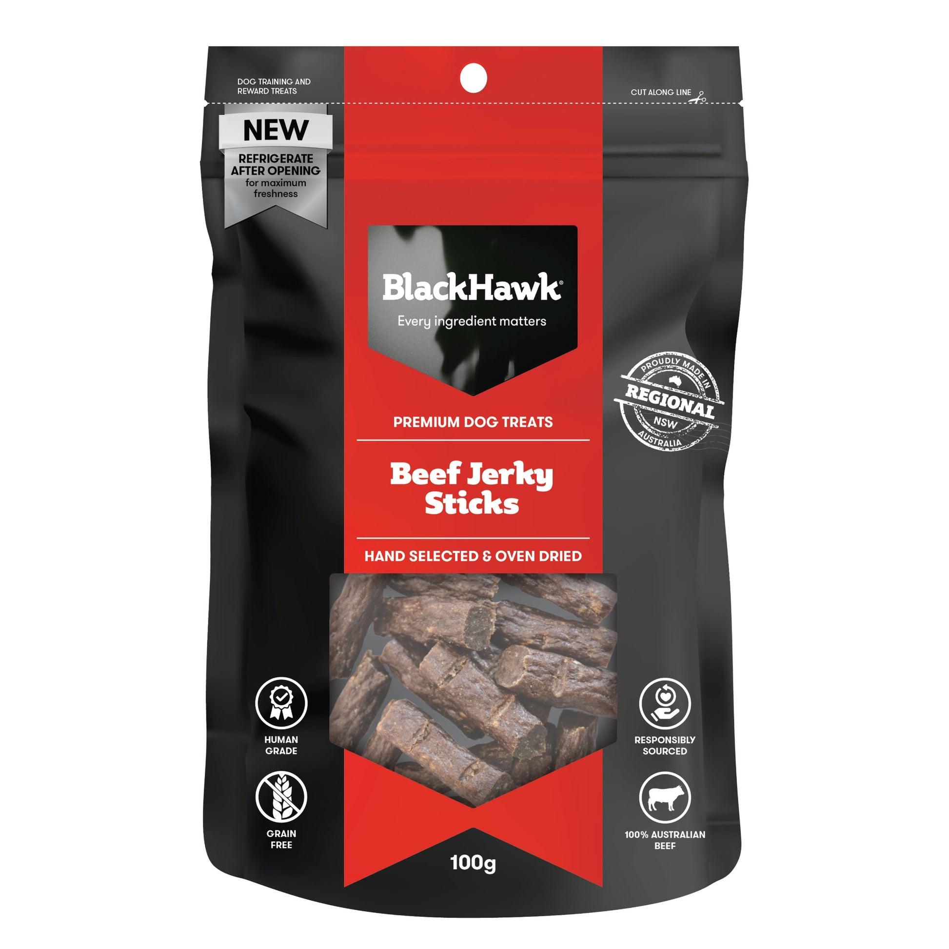 Black Hawk Beef Jerky Sticks 100g - Doubtless Bay Pet Resort 