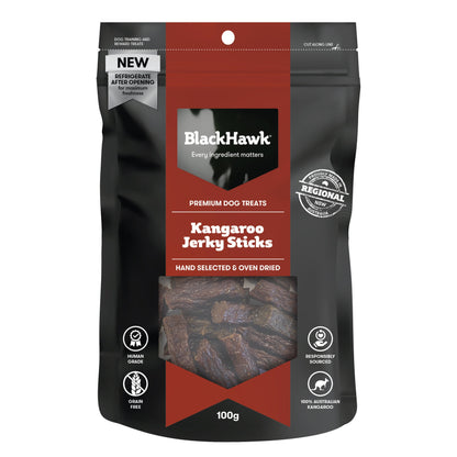 Black Hawk Kangaroo Jerky Sticks 100g - Doubtless Bay Pet Resort 