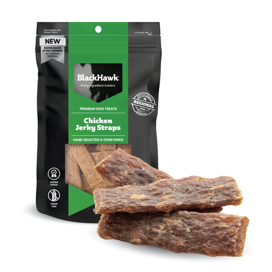 Black Hawk Chicken Jerky Straps 100g - Doubtless Bay Pet Resort 