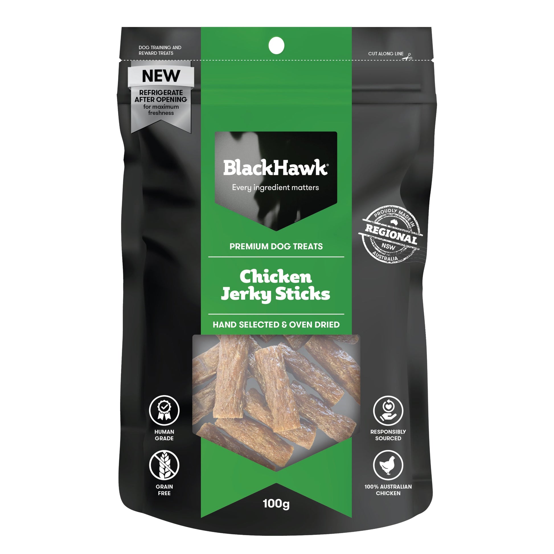Black Hawk Chicken Jerky Sticks 100g - Doubtless Bay Pet Resort 