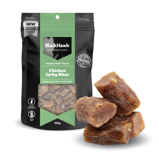 Black Hawk Chicken Jerky Bites 100g - Doubtless Bay Pet Resort 