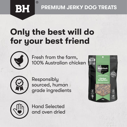 Black Hawk Chicken Jerky Bites 100g - Doubtless Bay Pet Resort 