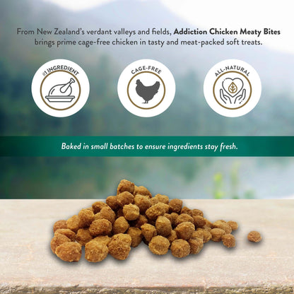 Addiction Chicken Meaty Bites, Limited Ingredients, High Meat Content Dog Treats, 113g - Doubtless Bay Pet Resort 