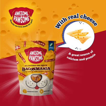 Awesome Pawsome Baconmania Dog Treats, 85g - Doubtless Bay Pet Resort 