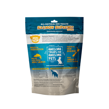 Awesome Pawsome Salmon Supreme Recipe Dog Treats, 85g - Doubtless Bay Pet Resort 