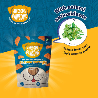 Awesome Pawsome Salmon Supreme Recipe Dog Treats, 85g - Doubtless Bay Pet Resort 