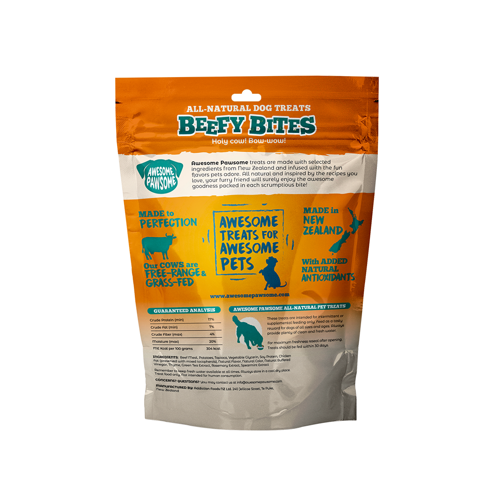 Awesome Pawsome Beefy Bites - Dog Treats, 85g - Doubtless Bay Pet Resort 