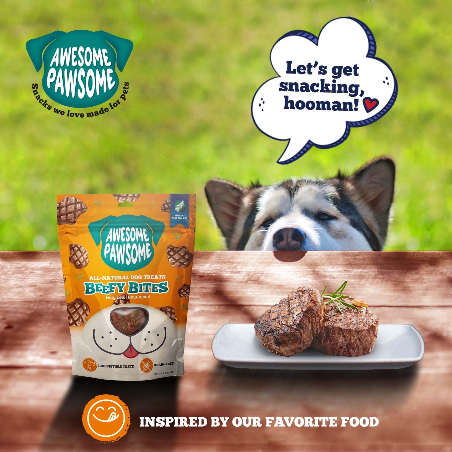 Awesome Pawsome Beefy Bites - Dog Treats, 85g - Doubtless Bay Pet Resort 