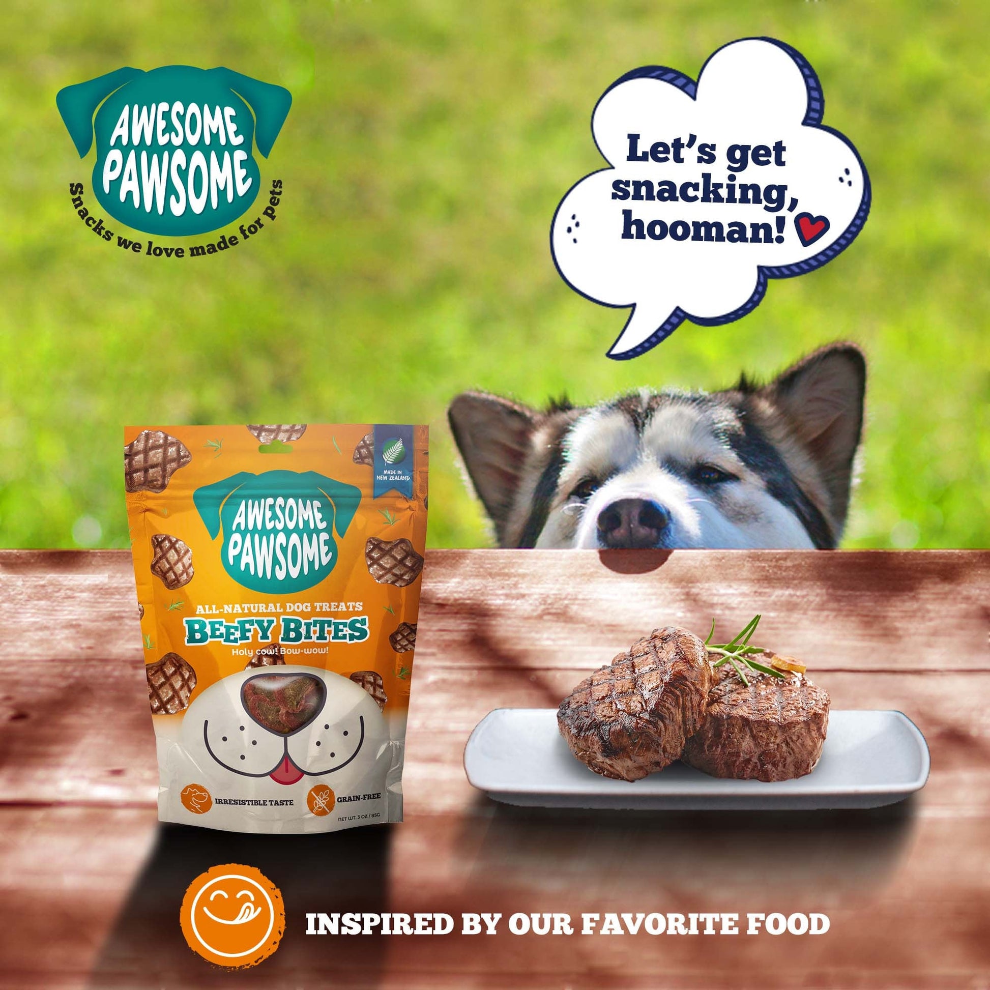 Awesome Pawsome Beefy Bites - Dog Treats, 85g - Doubtless Bay Pet Resort 