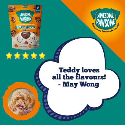 Awesome Pawsome Beefy Bites - Dog Treats, 85g - Doubtless Bay Pet Resort 