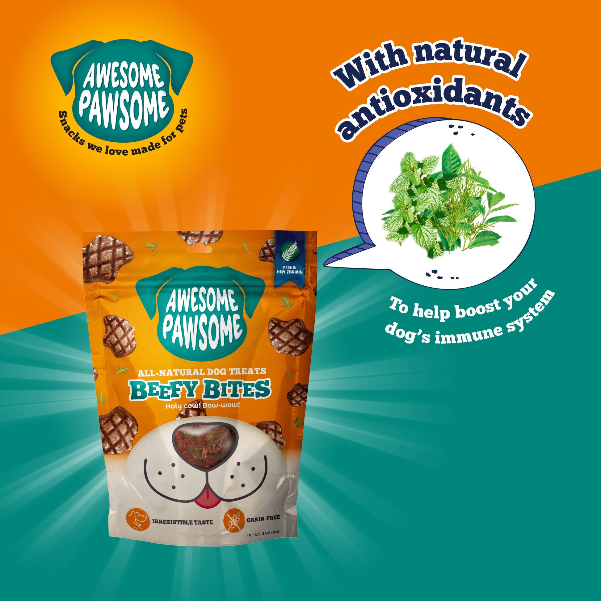 Awesome Pawsome Beefy Bites - Dog Treats, 85g - Doubtless Bay Pet Resort 