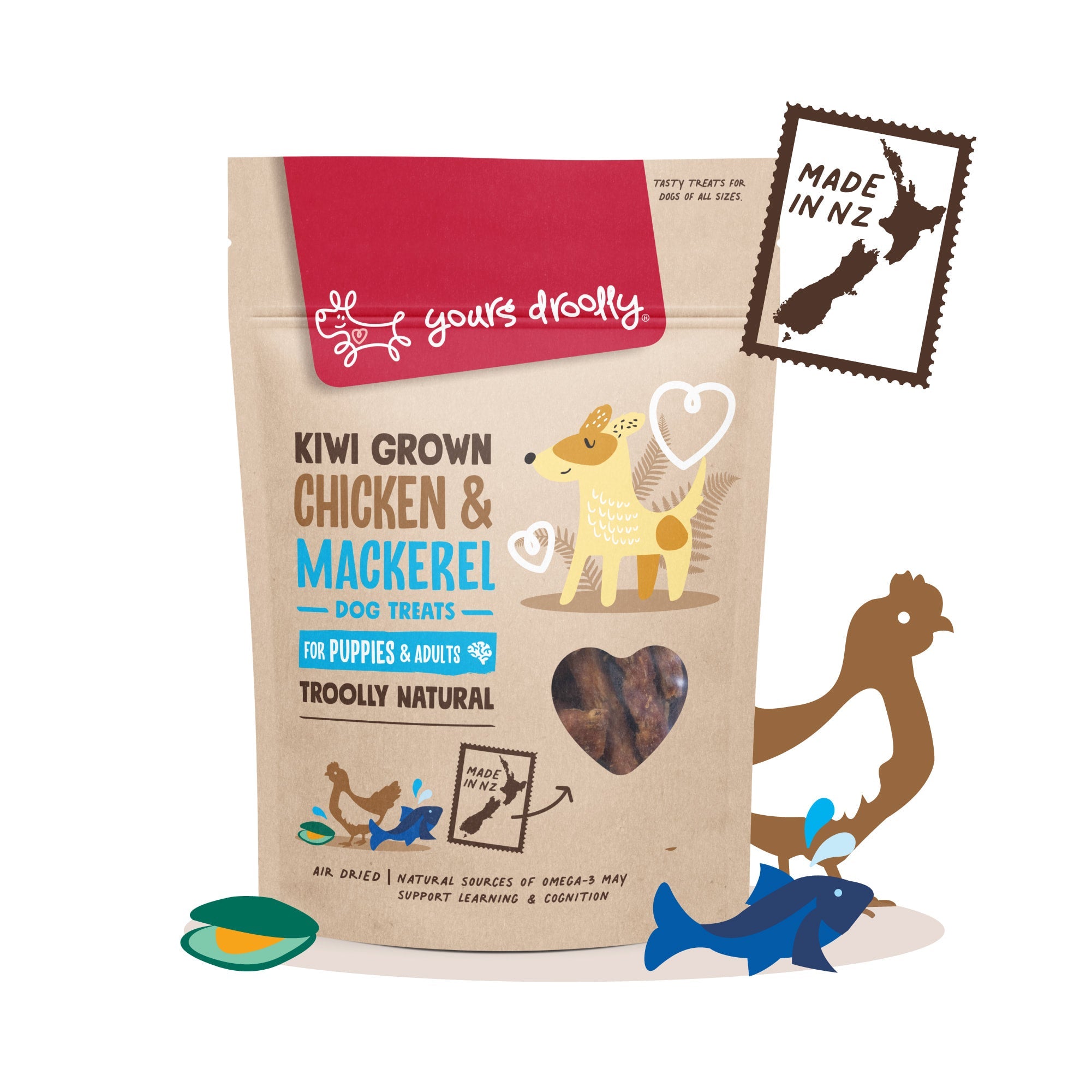 Yours Droolly - Kiwi Grown Chicken & Mackerel - NZ Made, 220g - Doubtless Bay Pet Resort 