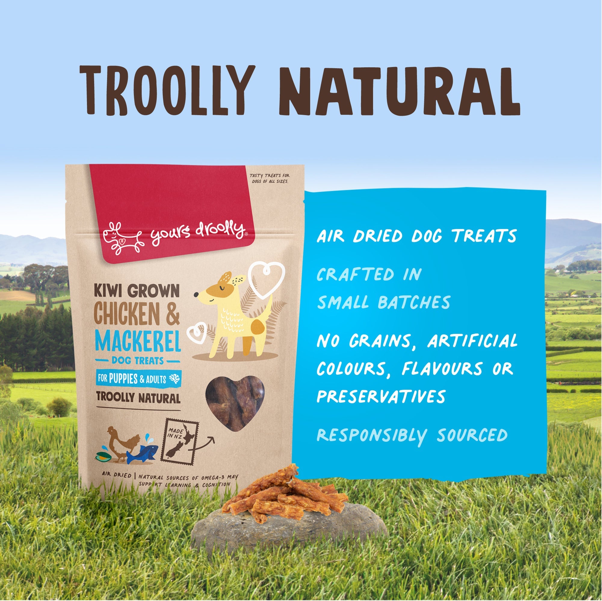 Yours Droolly - Kiwi Grown Chicken & Mackerel - NZ Made, 220g - Doubtless Bay Pet Resort 