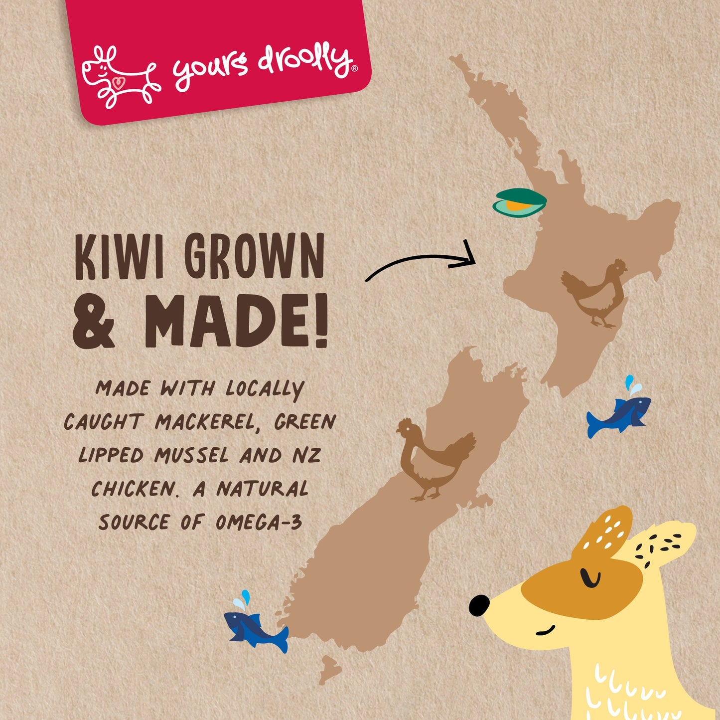 Yours Droolly - Kiwi Grown Chicken & Mackerel - NZ Made, 220g - Doubtless Bay Pet Resort 