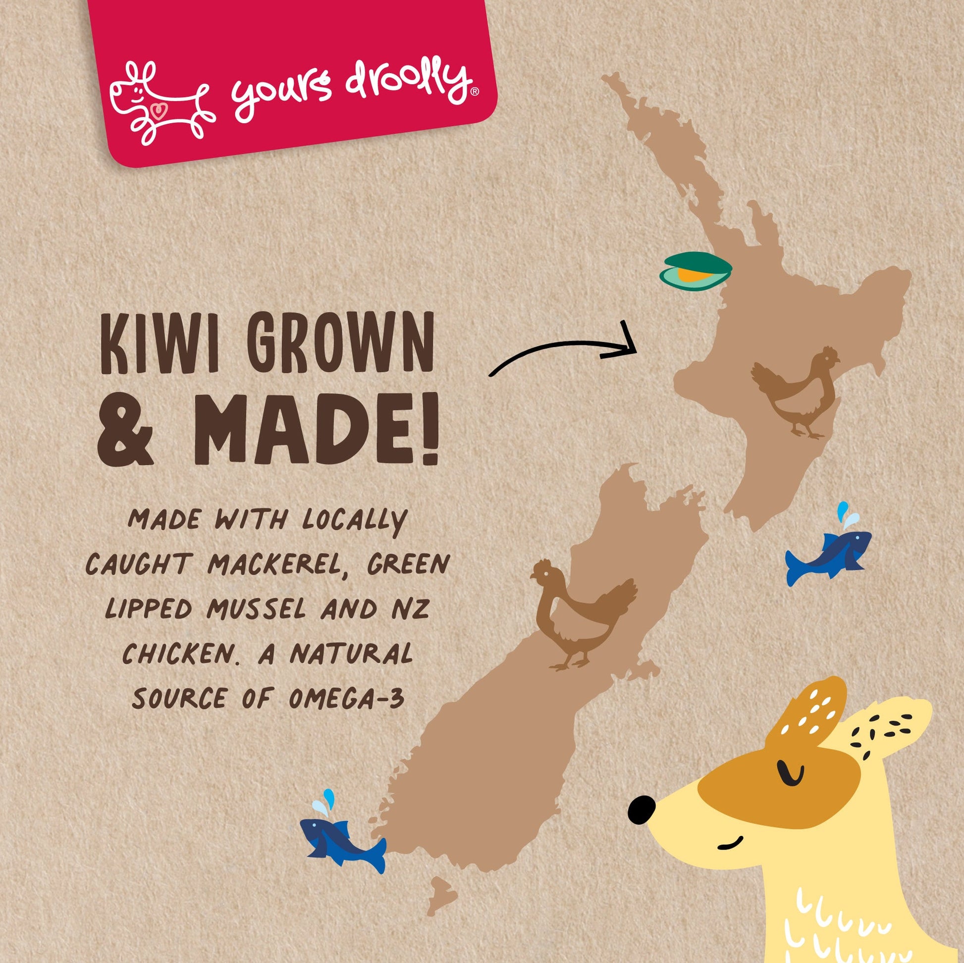 Yours Droolly - Kiwi Grown Chicken & Mackerel - NZ Made, 220g - Doubtless Bay Pet Resort 