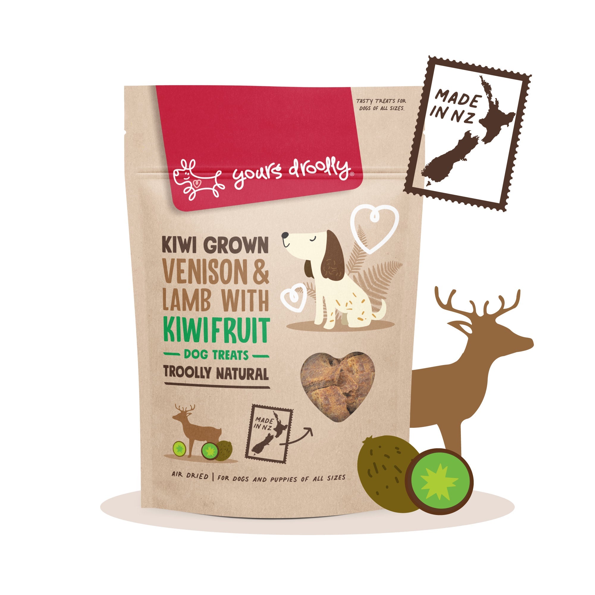 Yours Droolly - Kiwi Grown Venison & Lamb With Kiwifruit - NZ Made, 200g - Doubtless Bay Pet Resort 