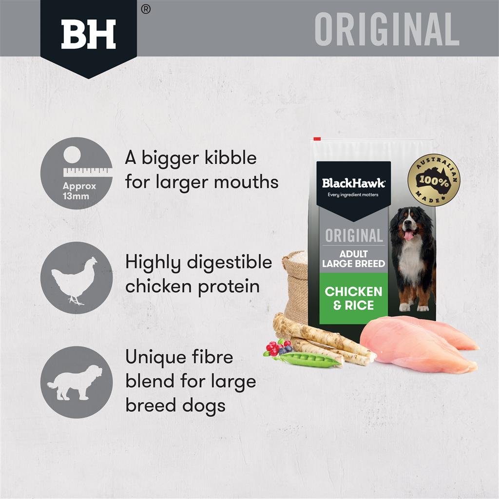 Black Hawk Large Breed Chicken & Rice - Doubtless Bay Pet Resort 