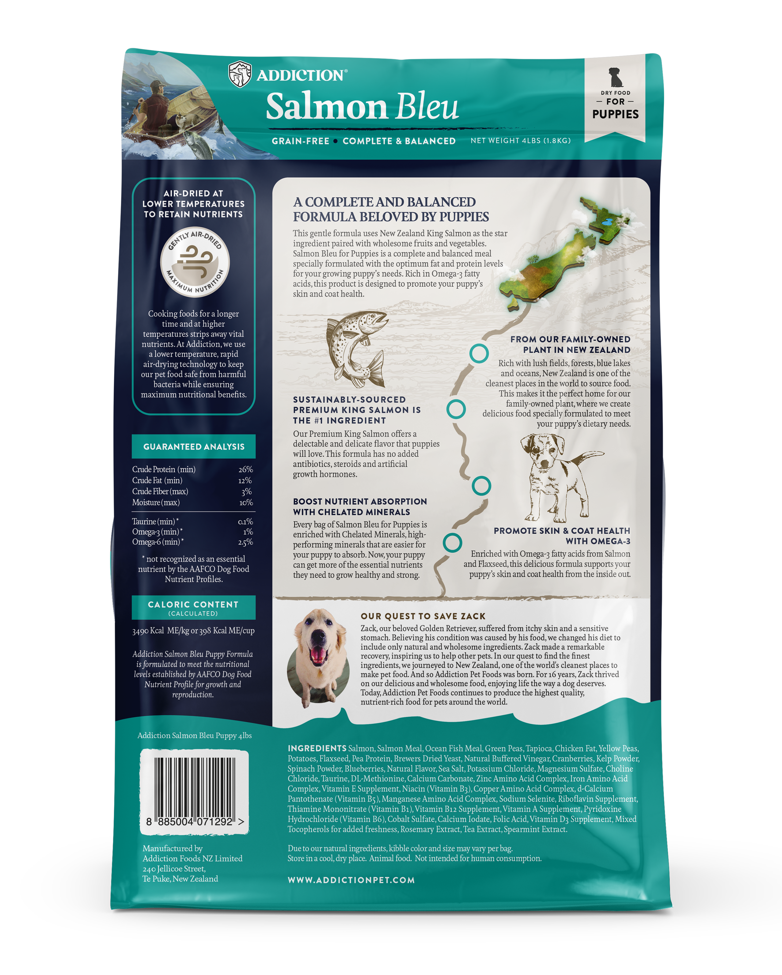 Addiction Salmon Bleu Puppy, Complete & Balanced, Skin & Coat Dry Puppy Food - Doubtless Bay Pet Resort 