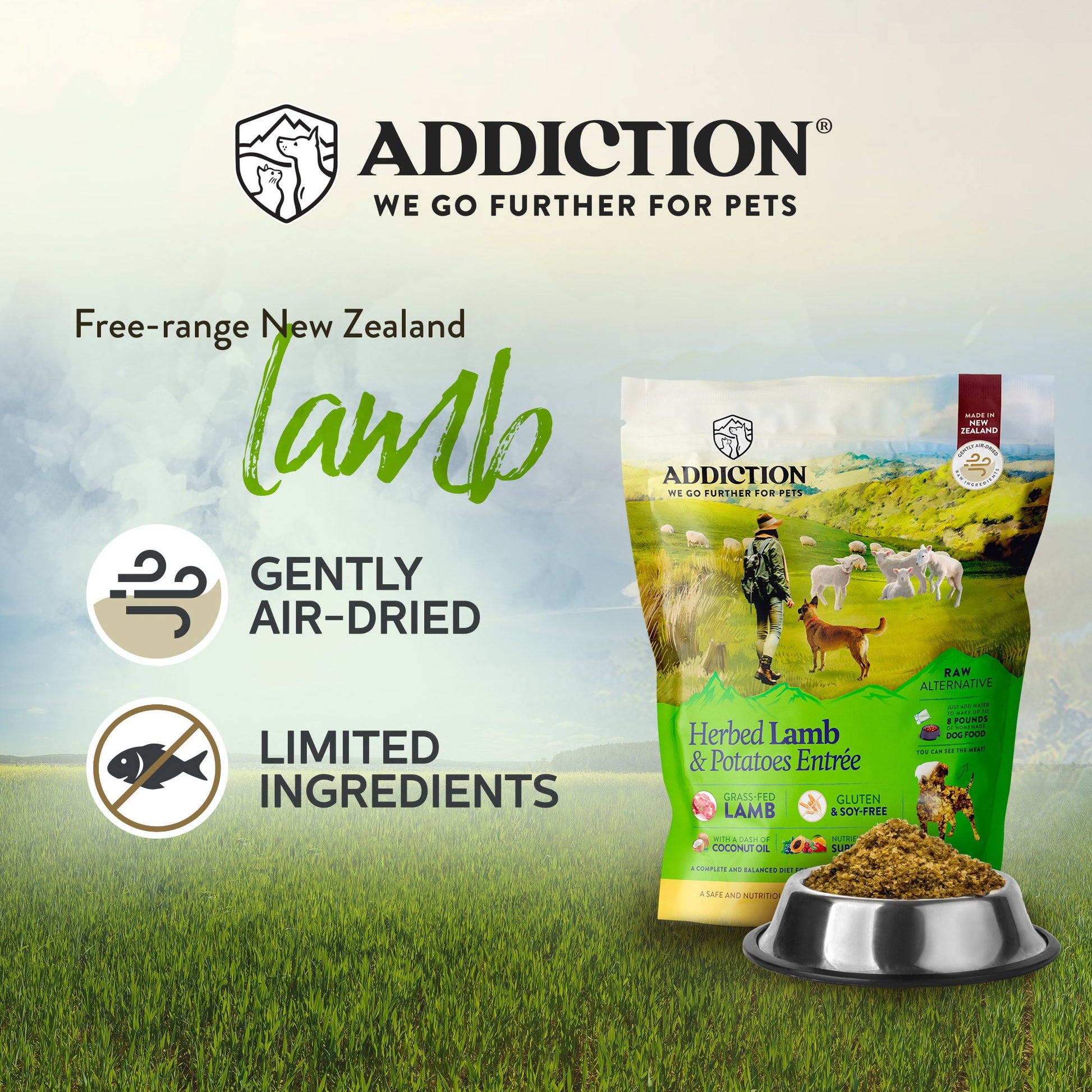 Addiction Herbed Lamb & Potatoes - New Zealand Lamb - Doubtless Bay Pet Resort 